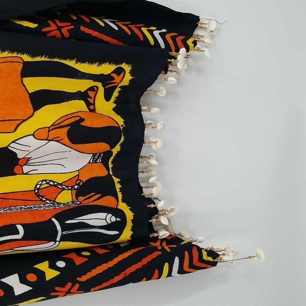 Meetu Magic Ethnic Caftan‎ Tunic Top with Shell Embellishments & Bonus Scarf - Picture 3 of 11